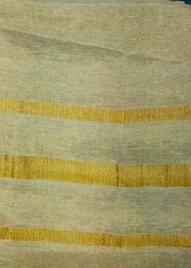 Elegant Linen Golden Saree with Tassels
