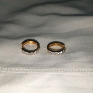 Rhinestones Nag Golden Bali Stud Earrings