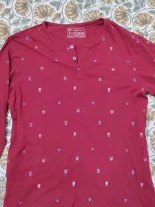 Mast & Harbour Red Printed Tshirt