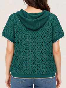 Cutout Short Sleeve Hoodie