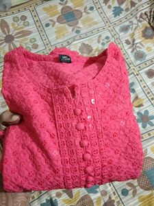 Beautiful Pink Chikankari Kurta