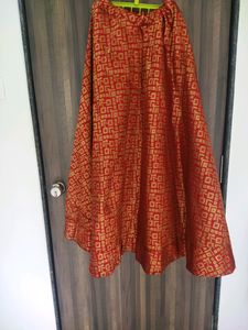 Zari work red lahenga