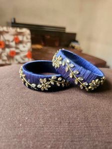 Blue Floral Bangles