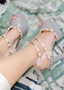 Stylish Studded Platform Heels