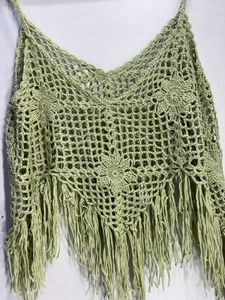 Crochet Green See Through Beach Wear