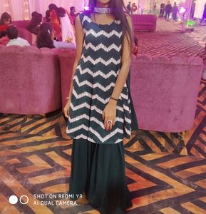 Dark Green Color Sharara Sets