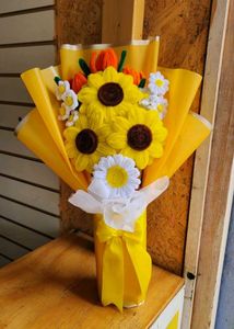 Handmade Crocheted Sunflower Bouquet