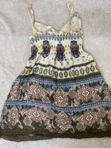 Y2K Boho Print Summer Dress