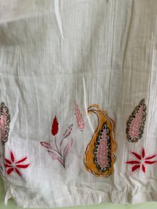Men's Cream Embroidered Short Sleeve Shirt