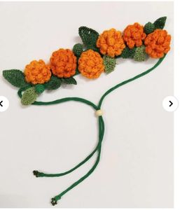 Handmade Crochet Flower Kamarbandh/Maangtika