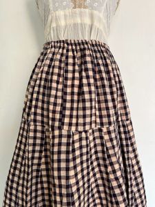 Chic Gingham Maxi Skirt