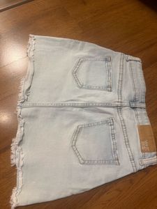 Light Wash Denim Mini Skirt