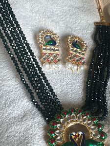 Peacock Design Necklace with Earrings Set
