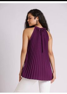 Sale!!Elegant Pleated Halter Neck Top