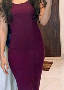 Sleeveless Bodycon maxi Dress(wine colour )
