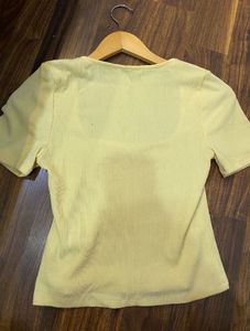 Zara Yellow Square Neck Top