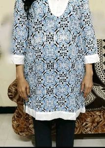 Blue Print Cotton Kurta soft material