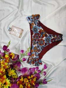 🇳🇿💫🎀Retro Floral Print Bikini Bottom
