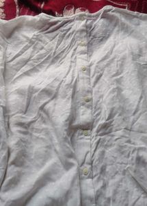 White Puff Sleeve Embroidered Top