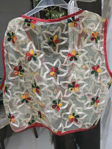 Embroidered Sheer Ethnic Waistcoat