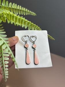 Peach Heart Earrings