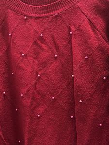 Red Beaded Sweater