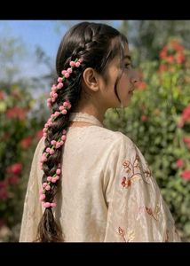 Crochet pink gajra handmade