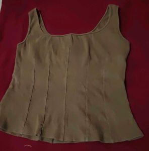 Ribbed Square Neck Tank Top