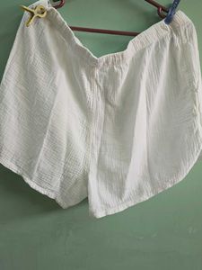 White linen Cotton Shorts
