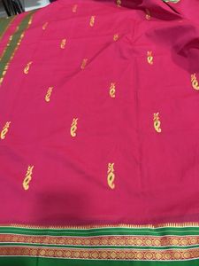Elegant Pink &amp; Green Saree