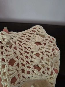 Cream Crochet Sleeveless Top