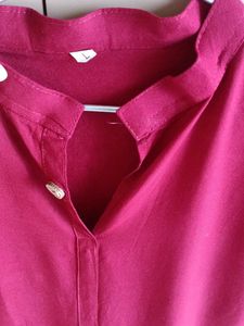 Elegant Red Kurta with Pocket
