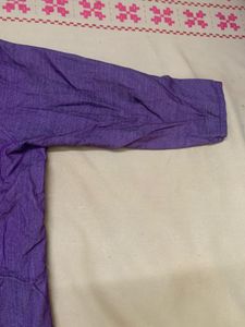 Purple Textured Button-Up Shirt