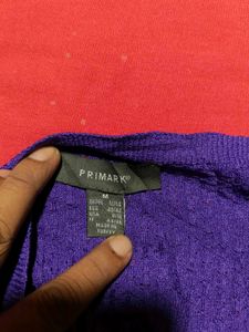 Purple Knitted Halter Neck Crop Top