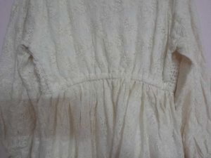 Off-white All-over Lace Vintage Summer Dres