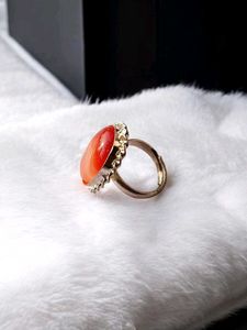 Natural Carnelian Crystal Ring