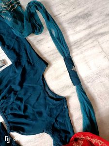 Beautiful embroidery Naira plazo dupatta set