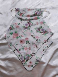 Floral Print Scarf with Face Covering