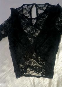 Sheer Black Lace Top