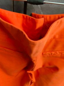 Vibrant Orange Cropped Trousers
