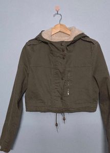 Olive Green Cropped Jacket