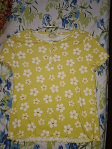 Cute Yellow Floral Print Top from ONLY Brand
