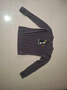 Grey Long Sleeve Graphic T-Shirt