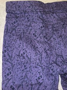 Purple Floral Print Pants