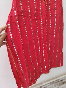 Beautiful Red Mirror Work Sharara Suit Styling ❤️✨