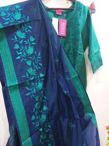 Beautiful Kurti Set With Embroidered Dupatta