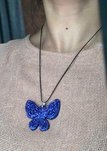 blue Butterfly Pendant Necklace