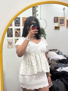 Chic White Peplum Top