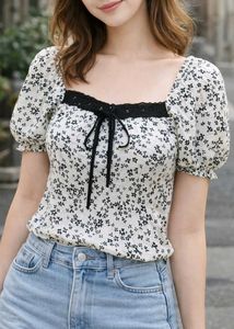Floral Print Puff Sleeve Top