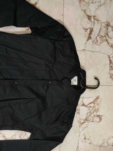 Men's Black Mandarin Collar Shirt